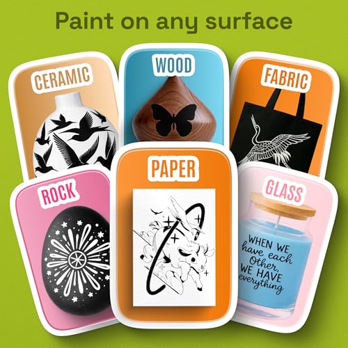 ARTISTRO 12 Black Acrylic Paint Markers - Paint Pens for Drawing, Brush + Fine Tips - For Fabric, Rock, Glass, Wood, DIY - Art & Craft Supplies for Adults, Teens, Kids - Teacher Appreciation Gift - style: Black