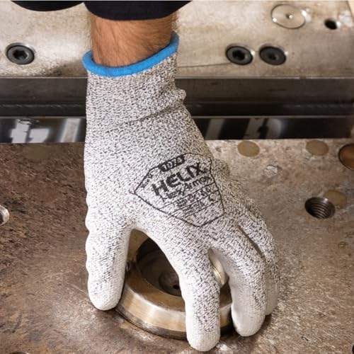 HexArmor General Purpose Knit Gloves | High Dexterity and Tactility | Cut, Abrasion and Puncture Resistant Washable Gloves - color: Helix 1074, Gray, A4 Cut Resistance, size: XX-Large