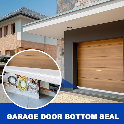 DGSL Garage Door Seals Bottom Rubber Weather Stripping Sealing Strip Replacement, Universal Weatherproof Threshold Buffering (10 Ft, White) - color: White, size: 10 Ft