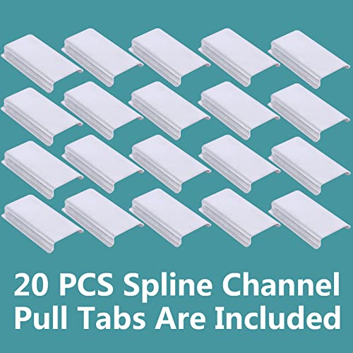 Durable Window Screen Spline Channel Pull Lift Tabs, Aluminum Anti-UV Don’t Broken Like Plastic Pull Tabs in Sunlight, Sliver, C Shape, 20 PCS