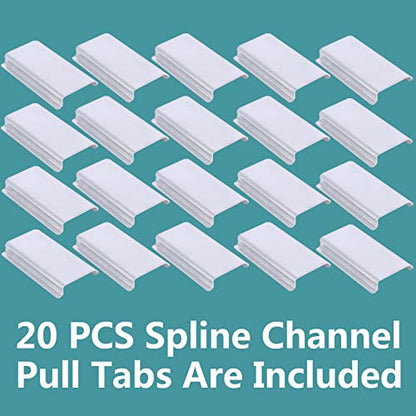 Durable Window Screen Spline Channel Pull Lift Tabs, Aluminum Anti-UV Don’t Broken Like Plastic Pull Tabs in Sunlight, Sliver, C Shape, 20 PCS