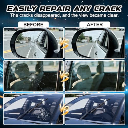 Windshield Crack Repair Kit,Upgraded Car Windshield Chip Repair Kit,Car Crack Gone Glass Repair Kit Car Glass Repair Kit for Cracks and Chips,Glass Repair Tool for Glasses,Mirrors(2Pcs)