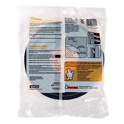 Frost King R516H 1-1/4-Inch by 7/16-Inch by 10-Foot Thick Sponge Rubber Foam Tape, Black - size: 1-1/4"w, 7/16"t, style: 1-1/4"W, 7/16"T