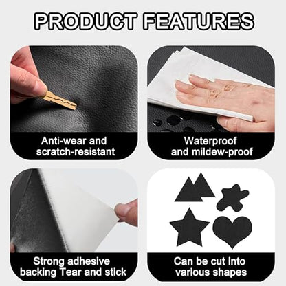 Leather Repair Tape,3.9 x 63 Inches Self Adhesive Leather Repair Patch,Vinyl Repair Kit for Furniture,Couches,Car Seats,Sofas,Office Chairs,Black - color: Black, size: 3.9*63inch