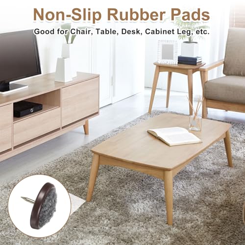 uxcell 16 Pcs Furniture Glides Sliders, 1.3" Plastic Round Chair Sliders Glides, Furniture Movers Pads for Chair Leg Floor Protectors, Brown - size: 33mm