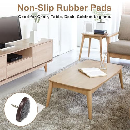 uxcell 16 Pcs Furniture Glides Sliders, 1.3" Plastic Round Chair Sliders Glides, Furniture Movers Pads for Chair Leg Floor Protectors, Brown - size: 33mm