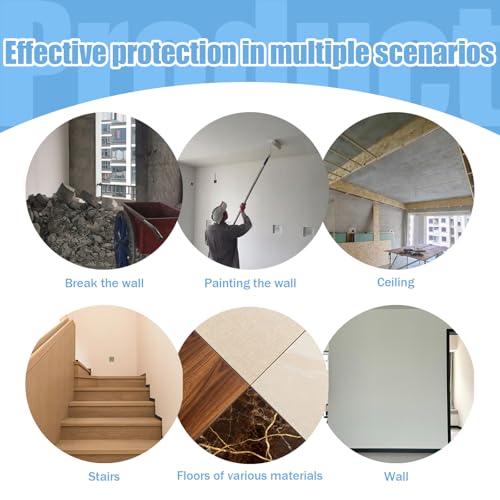 Temporary Floor Protection Roll, 39" x 65' (Approx. 215 sqft Coverage), Compatible for High Traffic Areas, Hallways, Stairs, Moving, Renovation, Construction, Painting (AB002)