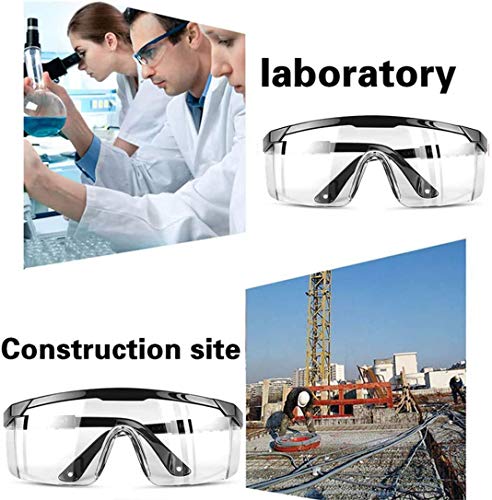 3 Pack Safety Glasses, Anti-fog Eye Protective Glasses Scratch Resistant Clear Wraparound Lenses Safety Goggles and No-Slip Grips, Adjustable Temples Lab Goggles - color: 3pcs Black
