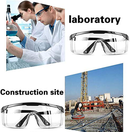 3 Pack Safety Glasses, Anti-fog Eye Protective Glasses Scratch Resistant Clear Wraparound Lenses Safety Goggles and No-Slip Grips, Adjustable Temples Lab Goggles - color: 3pcs Black