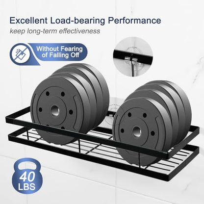 Strong Adhesive Shower Caddy Replacement, 6 Pack No Drill Adhesive Hooks for Bathroom & Kitchen Rack, Holds 40lbs, Waterproof & Transparent Strips for Tile, Glass, Smooth Walls - color: 6 PCS