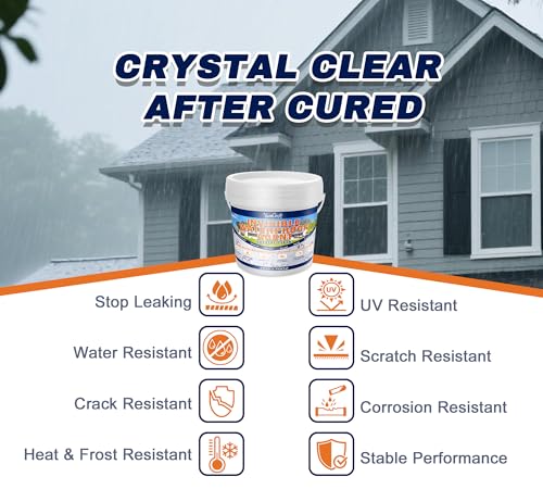 Waterproof Adhesive 70oz, Transparent Waterproof Sealant Coating, Anti-Leaking Sealant Agent - Sealants Repair Leak Agent for Roofs, Bathroom, Walls, Kitchen, Garden, Indoor & Outdoor