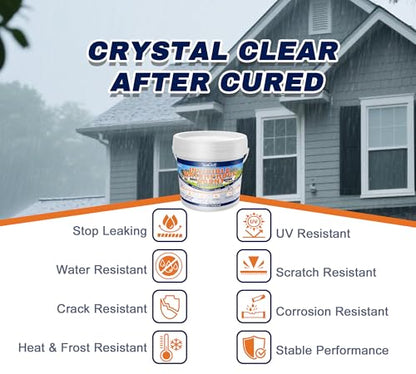 Waterproof Adhesive 70oz, Transparent Waterproof Sealant Coating, Anti-Leaking Sealant Agent - Sealants Repair Leak Agent for Roofs, Bathroom, Walls, Kitchen, Garden, Indoor & Outdoor