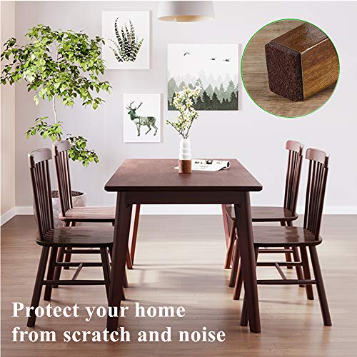 Square Felt Pads for Chair Legs, Square Felt Furniture Pads 1 inch 48 Pieces Pack Brown, Furniture Pads for Hardwood Floor 5mm Thick - size: 48pcs Square