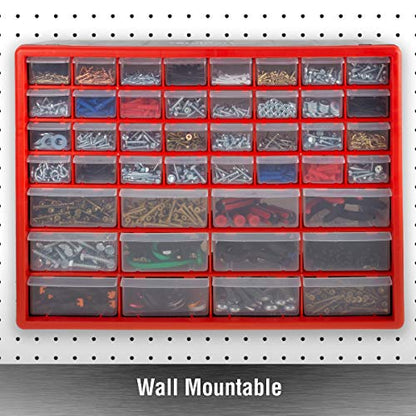 Storage Drawers-44 Compartment Organizer Desktop or Wall Mountable Container for Hardware, Parts, Craft Supplies, Beads, Jewelry, and More by Stalwart - style: 44 Drawers