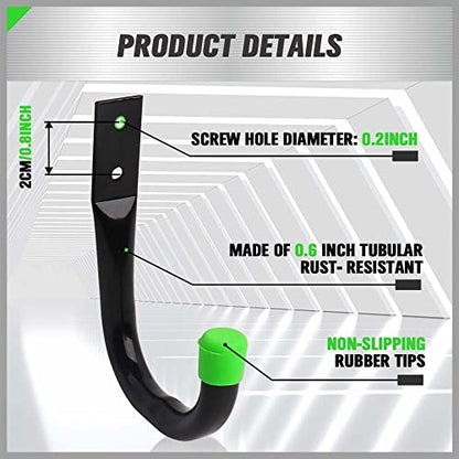 SWANLAKE Heavy Duty Garage Storage Utility Hooks, Utility Hooks for Garage Wall,Color Black (12PCS) - style: 12-Piece Green