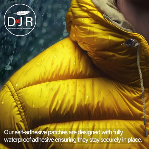 Down Jacket Repair Patches - Self-Adhesive Down Jacket Repair Patches | Waterproof, Tear-Resistant, Pre-Cut Patches | 7-Piece Set for Outdoor Gear, Sleeping Bags & Tent - color: Acid Yellow