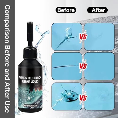 Upgraded Windshield Crack Repair Kit - 2025 New Nano Glass Repair Liquid, Car Glass Repair Tool, 5-Min Quick Fix for Chips, Star-Shaped & All Cracks, Long-Lasting for Windshields, Windows & Mirrors