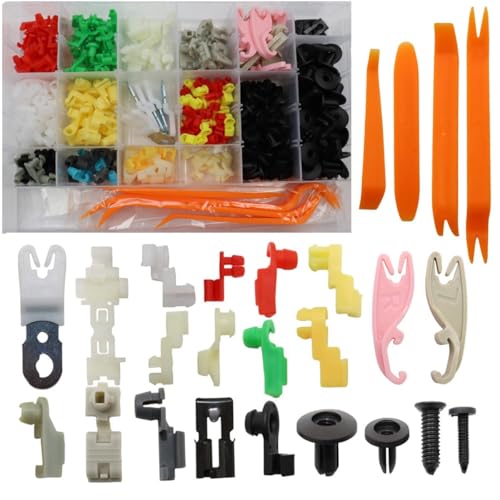 274Pcs Door Lock Rod Clips,Door Lock Rod Latch Clips,Hood Latch Locking Push Clip Kit,22 Most Popular Sizes Door Lock Handle Rod Clips Set,for GM Ford Chrysler Dodge Jeep Buick Cadillac Chevrolet