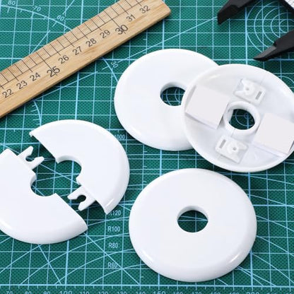 4 Pcs Cable Hole Cover, 2.76 Inch Wall Hole Cover with 0.68 Inch Inner Diameter, ABS Plastic Cables Grommets for Holes, White Cable Wall Protector for Ethernet & Wires