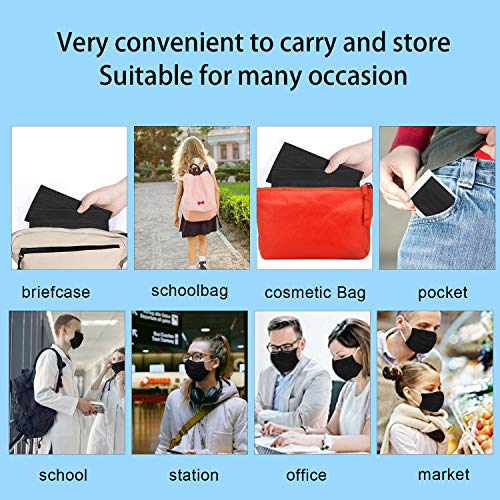 Individually Wrapped Masks 100 Pack Disposable,Face Mask Protection for Adults 3-Layer Filter Safety Face Masks(100, Black)