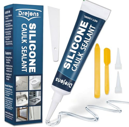 Clear Silicone Sealant Caulk Waterproof Silicone Caulk All Purpose Stronger Adhesion Sealant for Kitchen and Bathroom, Window, Door 3.38 fl oz - size: 3.38 fl.oz