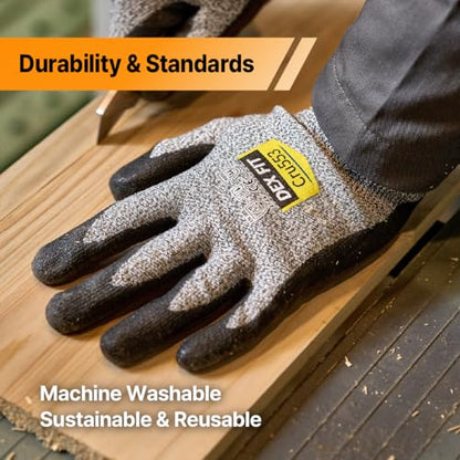 DEX FIT Level A8 Steel Cut Resistant Gloves Cru953, 3D-Comfort Stretchy Fit, Power Grip, Thin, Touch-Screen Compatible, Durable, Machine Washable; Steel Blue XL 1 Pair - color: A8 Blue, size: X-Large