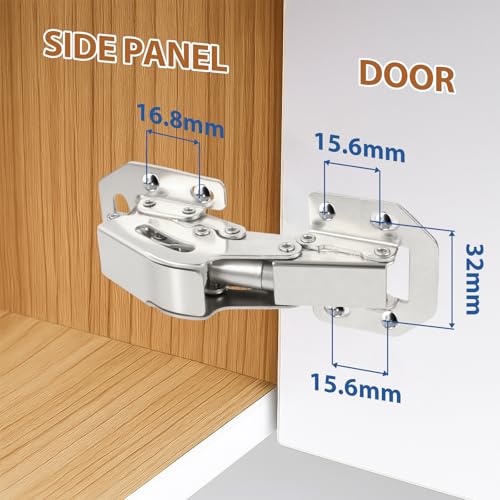 TamBee Soft Close Hinges, 90 Degree Kitchen Cabinet Door Hinges - No drilled, Concealed, Soft Close for Cabinet, Cupboard with Mounting Screws 4 Pack - style: 90°