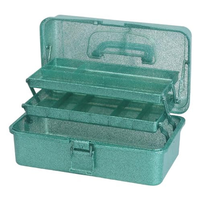 3-Tier Stackable Storage Organizer Box | Portable Multi-Use Tackle Box for Art Supplies, Makeup & Sewing Kits | Durable Design w/Adjustable Compartments (Green) - size: Large Green