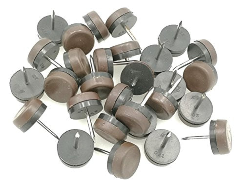 ALIMITOPIA 40pcs Furniture Glide Nail-in Thickened Nylon Chair Glide Slider Furniture Pad Floor Protector for Wooden Furniture Chair Tables Leg Feet(Φ16mm or 0.6";Brown) - color: 16mm(brown)