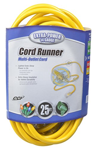 Coleman Cable 9001 14/3 STW Cord Runner Extension Cord, 25-Foot