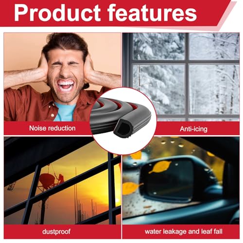 Pangda 13Ft D Shape Rubber Weather Stripping Foam Self-Adhesive EPDM Seal Strip for Noise Reduction Waterproof Dustproof for Cars Boats RVs Windows Doors (0.59" W x 0.55" H) - size: 13ft L, style: 0.59" W X 0.55" H