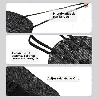 50pcs KN95 Face Mask 5 Layer Cup Dust Safety Masks Filter Efficiency≥95% Breathable Elastic Ear Loops Masks
