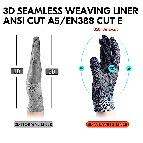 Vgo... Cut Resistant Gloves, Cutproof Leather Work Gloves Men Women,EN388 level E, ANSI level A5,Touchscreen,Mechanics Gloves - color: Brown(goat Leather), size: Large(1 Pair)