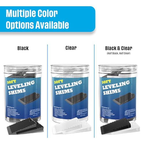Furniture Levelers, 32 Piece Jar 2“, Rubber Shims for Leveling, Black Wedge for Table Toilet Refrigerator Piano, Non-Slip Shims for Home Improvement and Work, Cuttable and Stackable - size: Black
