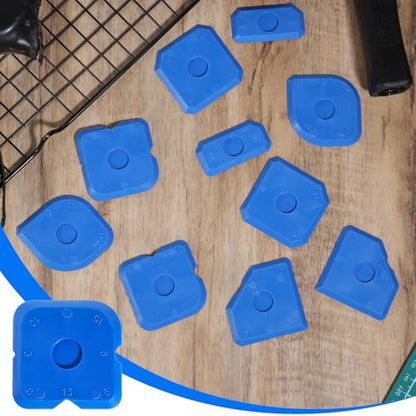 Giantree 10 Pcs Silicone Caulking Tool Set, Caulk Tool, Plastic Silicone Caulking Tools, Portable Sealant Scraper Window Sealant Smoothing Scraper for Kitchen Bathroom Floor Sink Joint (Blue)