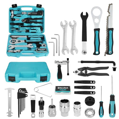 DURATECH 40 Pieces Bike Repair Kit, Complete Bicycle Tool Kit with Storage Case, Bike Tools for Mountain & Road Bikes – Chain, Tire, Brake, and Pedal Maintenance Set, Great Gift for Men, Women - size: 40 PC