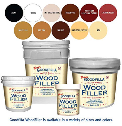 Goodfilla Ebony, 1 Gallon (13.5lbs) Wood and Grain Filler, Stainable, Sandable, Zero Waste, Non-Toxic, USA Made - color: Ebony, size: Gallon