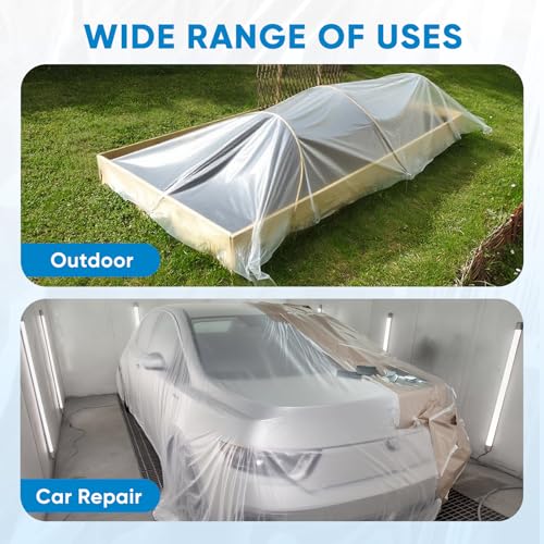 TICONN 12 x 9 Ft Plastic Drop Cloth for Painting, Waterproof Painters Plastic Sheeting, Painting Tarp for Furniture Cover, Floor Protection (6PK, 1.2Mil) - size: 1.2 Mil
