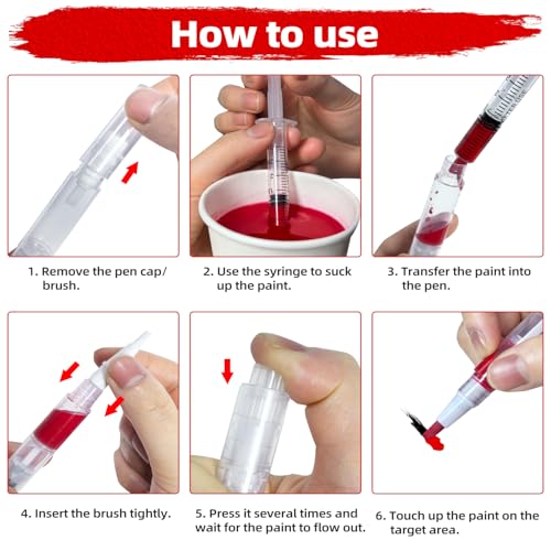 Fillable Touch Up Paint Pen, Refillable Paint Brush Pens, Touch up Paint pens for Walls - Wood Floors, Windows, Furniture, Kitchen Cabinet, Suitable for Any Repair(3 Pack) - color: A-03