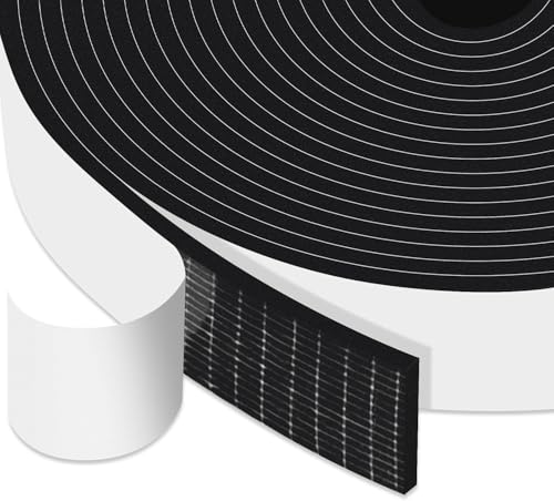 Weather Stripping Strong Adhesive Weather Stripping Door Seal Closed Cell Foam Insulation Tape for Window and Doors,1 inch x 1/8 inch x 16.5Ft，Black - color: Black, size: 1 inch x 1/8 inch x 16.5Ft