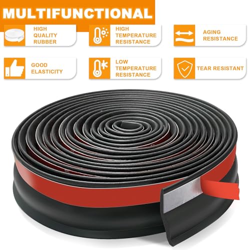 Universal Garage Door Threshold Seals Bottom Rubber Replacement, weatherproofing Garage Door Weather Stripping with Nails （40ft） - size: 40ft