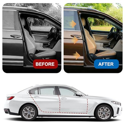 10 Ft Car Door Seal - D Shaped Rubber Weather Stripping Door Seal - Self Adhesive Soundproofing Weatherstripping for Car Window Truck Auto RV