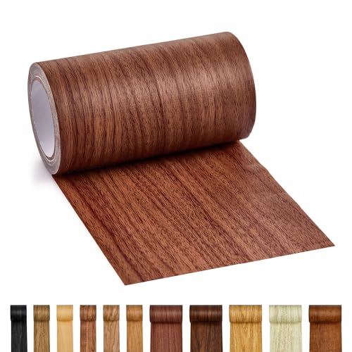 Wood Grain Repair Tape - Self Adhesive Brown Wood Colored Tape for Furniture Repair | Peel & Stick Veneer Strips Trim, Woodgrain Duct Tape for Furniture, Vinyl Floor, Door Patch Kit (Choco Pine) - color: Choco Pine, size: 4 Inch By 15 Ft