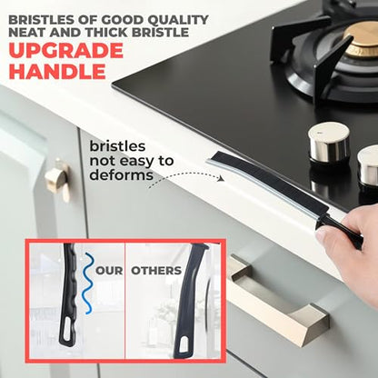 9Pcs Crevice Cleaning Brush, Multi-Purpse Hard Bristle Grout Brush for Cleaning Bathroom, Kitchen, Tiles, Corners, Teapot, Bottle, Tight Spaces & More