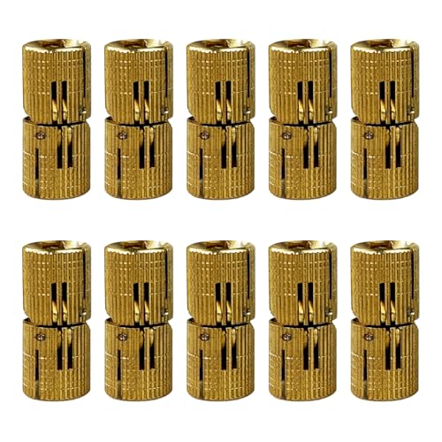 10Pcs Brass Barrel Hinges, Invisible Cabinet Furniture Hinges with 180 Degree Opening Angle, Hidden Box Hinges for DIY Jewelry Box Hand Craft (M14x31mm) - color: M14x31mm