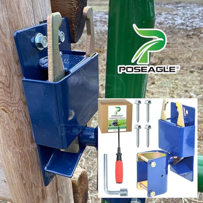 Blue S16100300 Two Way Gate Latch with Hardware and Assembly Tool Kit for Metal Gates with 1-5/8" to 2" Diameter Round Tubes - color: A05 1xS16100300 Gate Latch for 1-5/8" to 2" Tubes