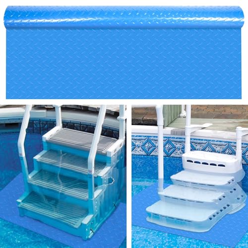 45x60 inches Swimming Pool Ladder Mat Protective Swimming Pool Step Pad for Above Ground Swimming Pool Ladder Pad Vinyl Non-Slip Pool Liner - size: 45x60 inches