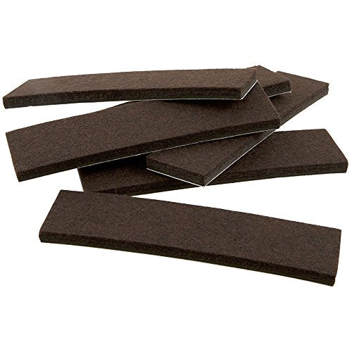 SoftTouch 1" x 4" Heavy-Duty Furniture Slider Felt Strips for Hard Surfaces, Adhesive Felt Tape Furniture Moving Pads for Beds, Sofas, Dressers, Set of 6, Brown - color: Brown, size: 1" X 4"