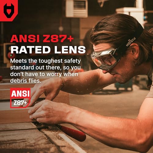 NoCry Anti Fog Safety Goggles Over Glasses For Men And Women — ANSI Z87.1 Premium Anti Scratch & UV380 — Eye Protection with Panoramic Lens & Adjustable Strap — Perfect Dust Goggles for Chemistry Lab - style: Premium Goggles