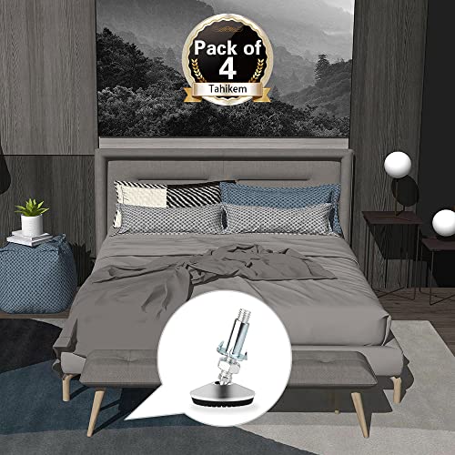 4 Set M10 Swivel Adjustable Leveling Feet, Heavy Duty Height Adjuster Furniture Leveler Foot with T Nut, Screw on Cabinet Table Chair Self Levelers Leg - 2" Base Dia & 2" Bolts Length - Silver - style: Silver Swivel Leg Levelers